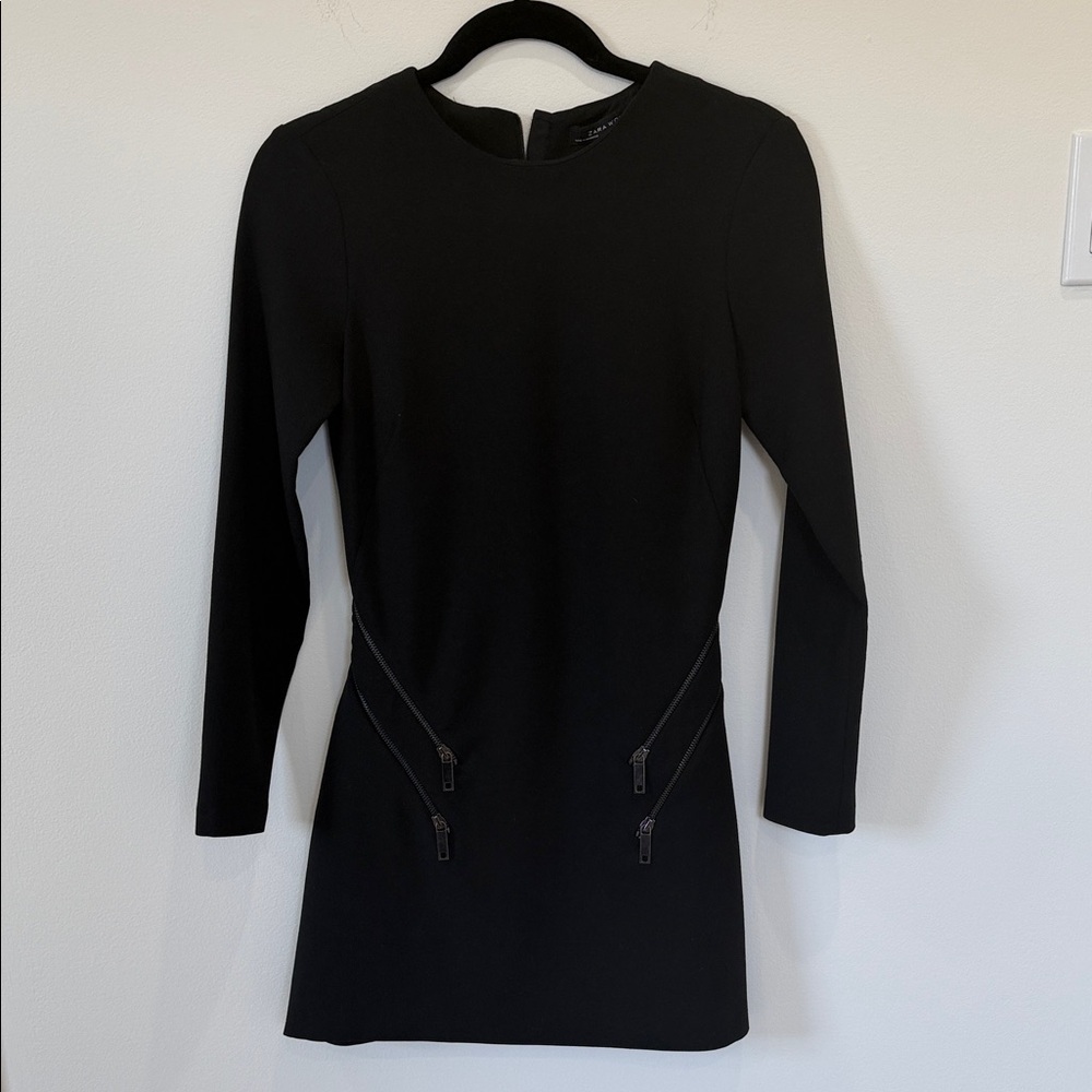 Zara Mini Black Long Sleeve Dress
